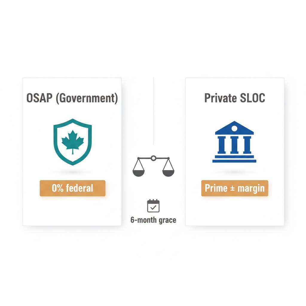 OSAP vs private loans (2025): interest, grace, repayment