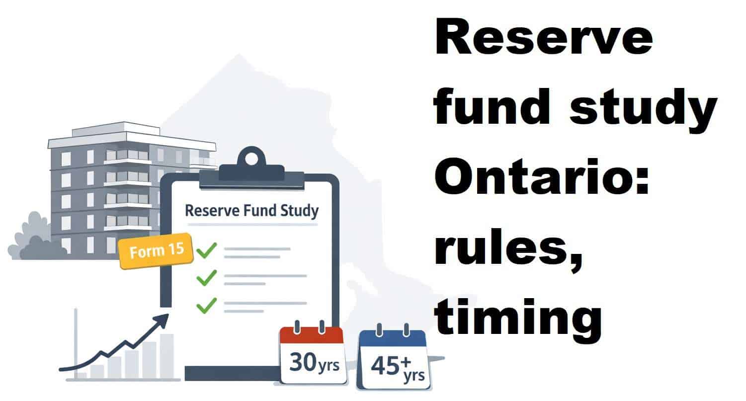 Reserve fund study Ontario: rules, timing, and red flags