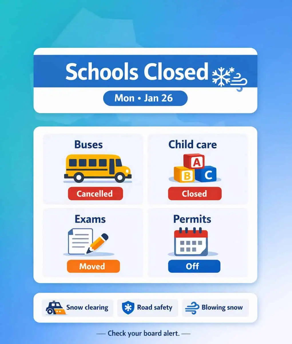School closures Ontario today: Monday, Jan. 26, 2026 (GTA + Southern ...